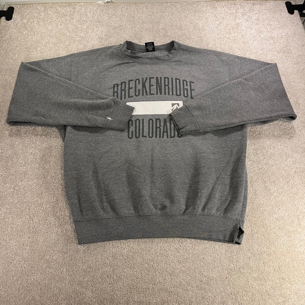 Outfitter Trading Co Sweatshirt Mens XL Gray Breckenridge Colorado Graphic